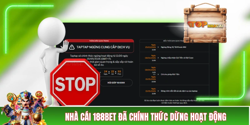 188BET - Thương Hiệu 20 Năm Tuổi Đời Chính Thức Đóng Cửa! Nhà cái 188BET đã chính thức dừng hoạt động