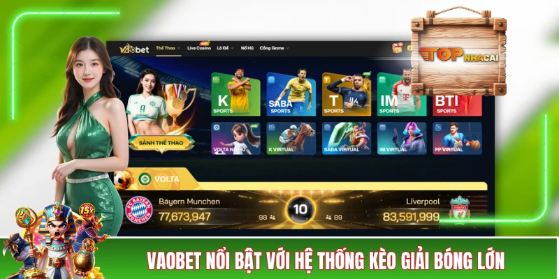 TRANG CHỦ VAOBET nổi bật với hệ thống kèo giải bóng lớn